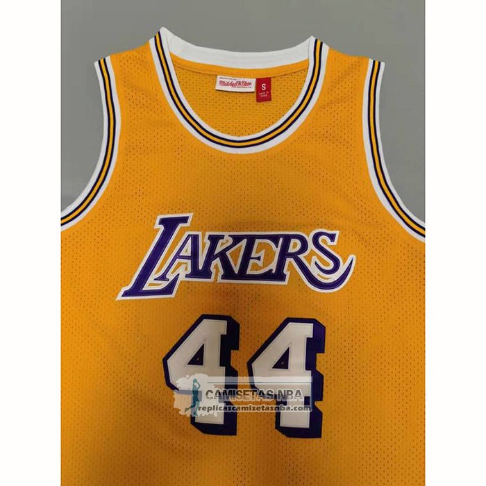Camiseta Los Angeles Lakers Jerry West NO 44 Mitchell & Ness 1971-72 Amarillo